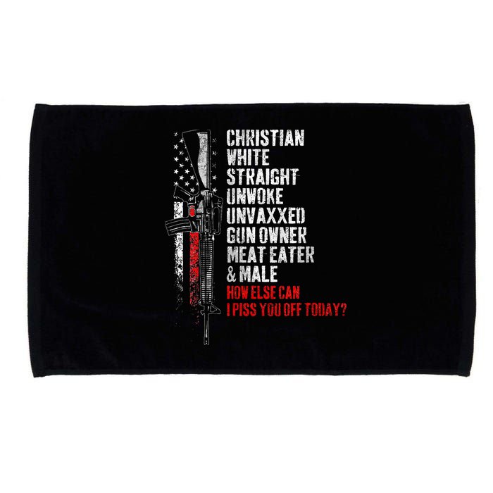 Christian White Straight Unwoke Unvaxxed Gun Owner Microfiber Hand Towel