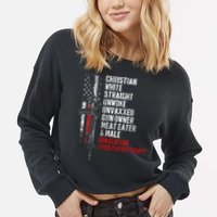 Christian White Straight Unwoke Unvaxxed Gun Owner Cropped Pullover Crew