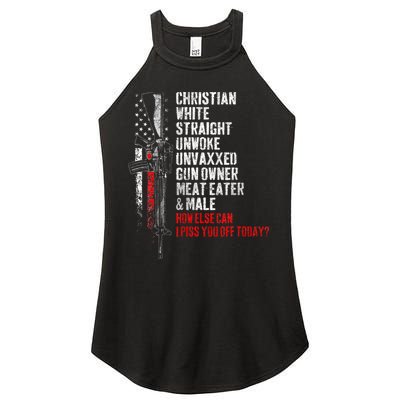 Christian White Straight Unwoke Unvaxxed Gun Owner Women's Perfect Tri Rocker Tank