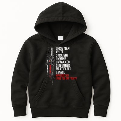 Christian White Straight Unwoke Unvaxxed Gun Owner Kids Hoodie