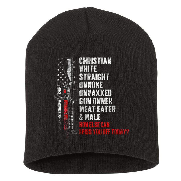 Christian White Straight Unwoke Unvaxxed Gun Owner Short Acrylic Beanie