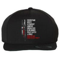 Christian White Straight Unwoke Unvaxxed Gun Owner Wool Snapback Cap