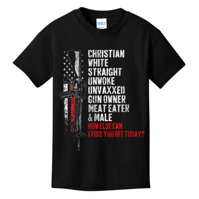 Christian White Straight Unwoke Unvaxxed Gun Owner Kids T-Shirt