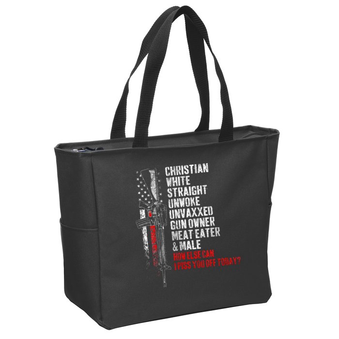 Christian White Straight Unwoke Unvaxxed Gun Owner Zip Tote Bag
