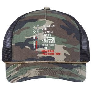 Christian White Straight Unwoke Unvaxxed Gun Owner Retro Rope Trucker Hat Cap