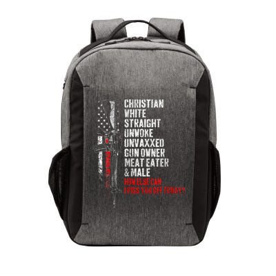 Christian White Straight Unwoke Unvaxxed Gun Owner Vector Backpack