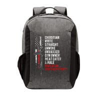 Christian White Straight Unwoke Unvaxxed Gun Owner Vector Backpack