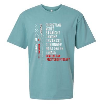 Christian White Straight Unwoke Unvaxxed Gun Owner Sueded Cloud Jersey T-Shirt