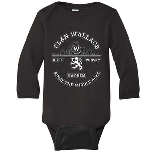 Clan Wallace Scottish Kilt Highland Games Baby Long Sleeve Bodysuit