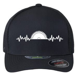 Carpenter Woodworking Saw Heartbeat Flexfit Unipanel Trucker Cap