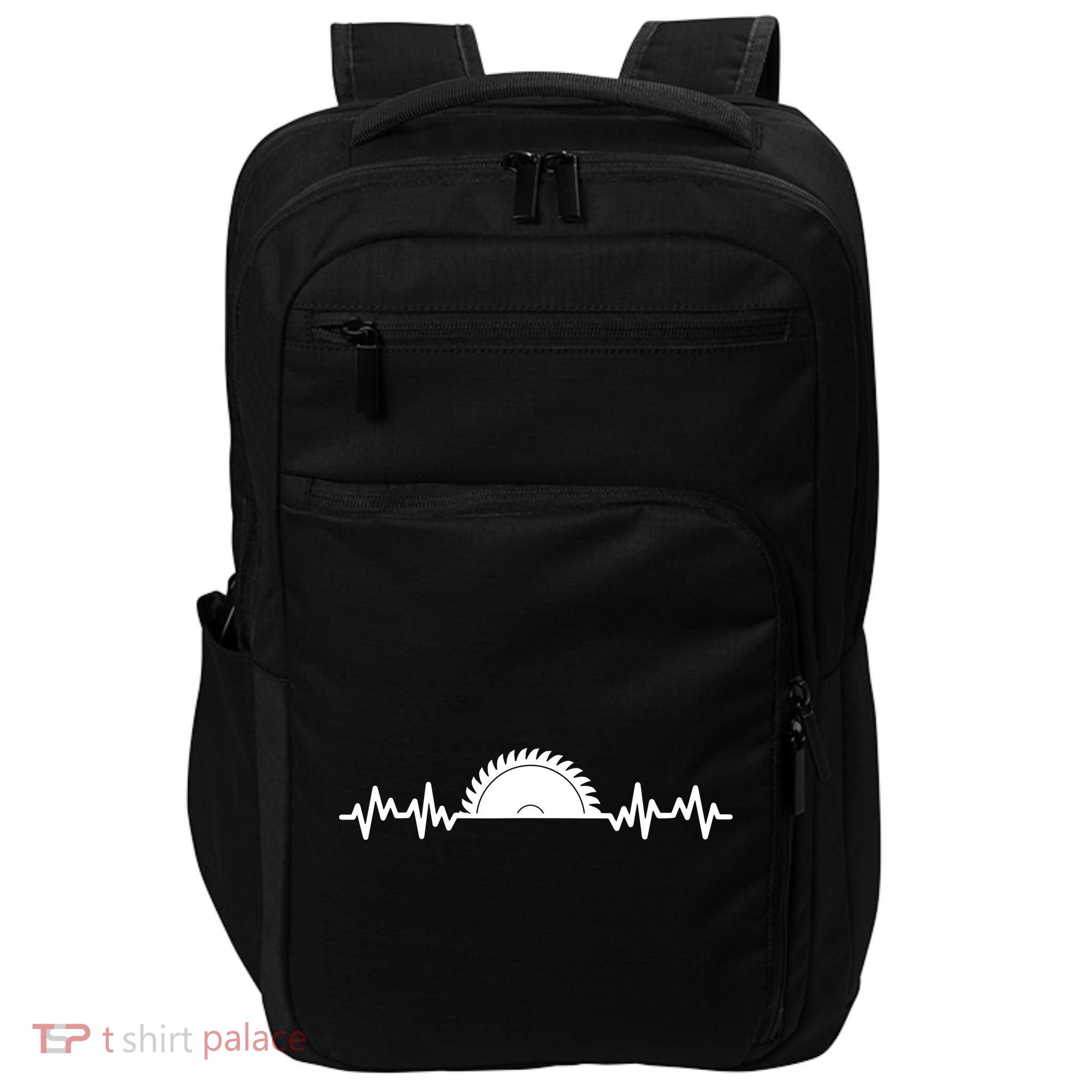 Carpenter Woodworking Saw Heartbeat Impact Tech Backpack