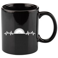 Carpenter Woodworking Saw Heartbeat 11oz C Handle Ceramic Mug