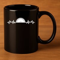 Carpenter Woodworking Saw Heartbeat 11oz C Handle Ceramic Mug