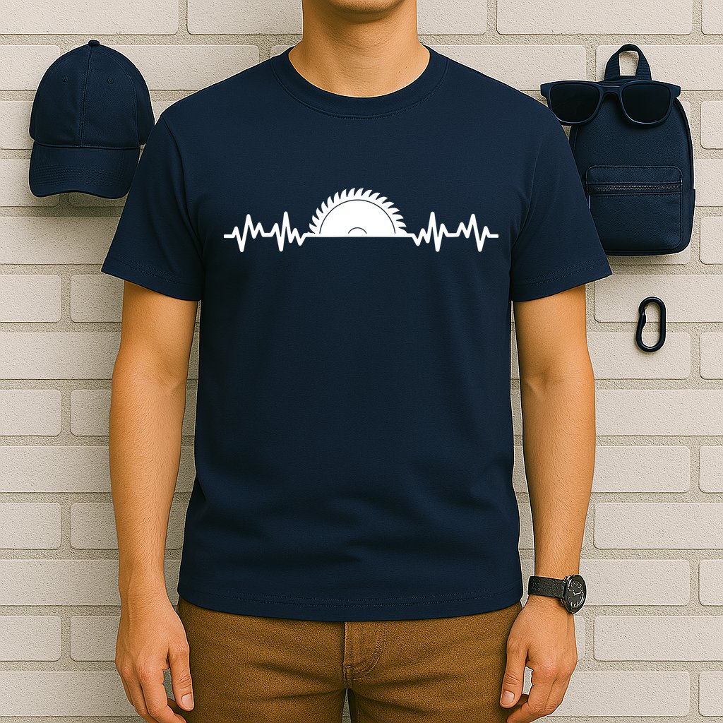 Carpenter Woodworking Saw Heartbeat T-Shirt