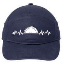 Carpenter Woodworking Saw Heartbeat 7-Panel Snapback Hat