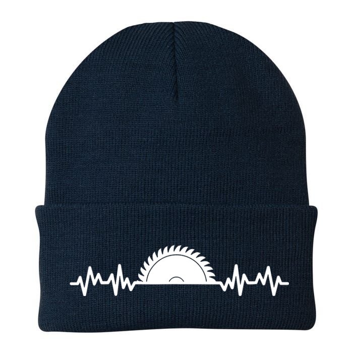 Carpenter Woodworking Saw Heartbeat Knit Cap Winter Beanie