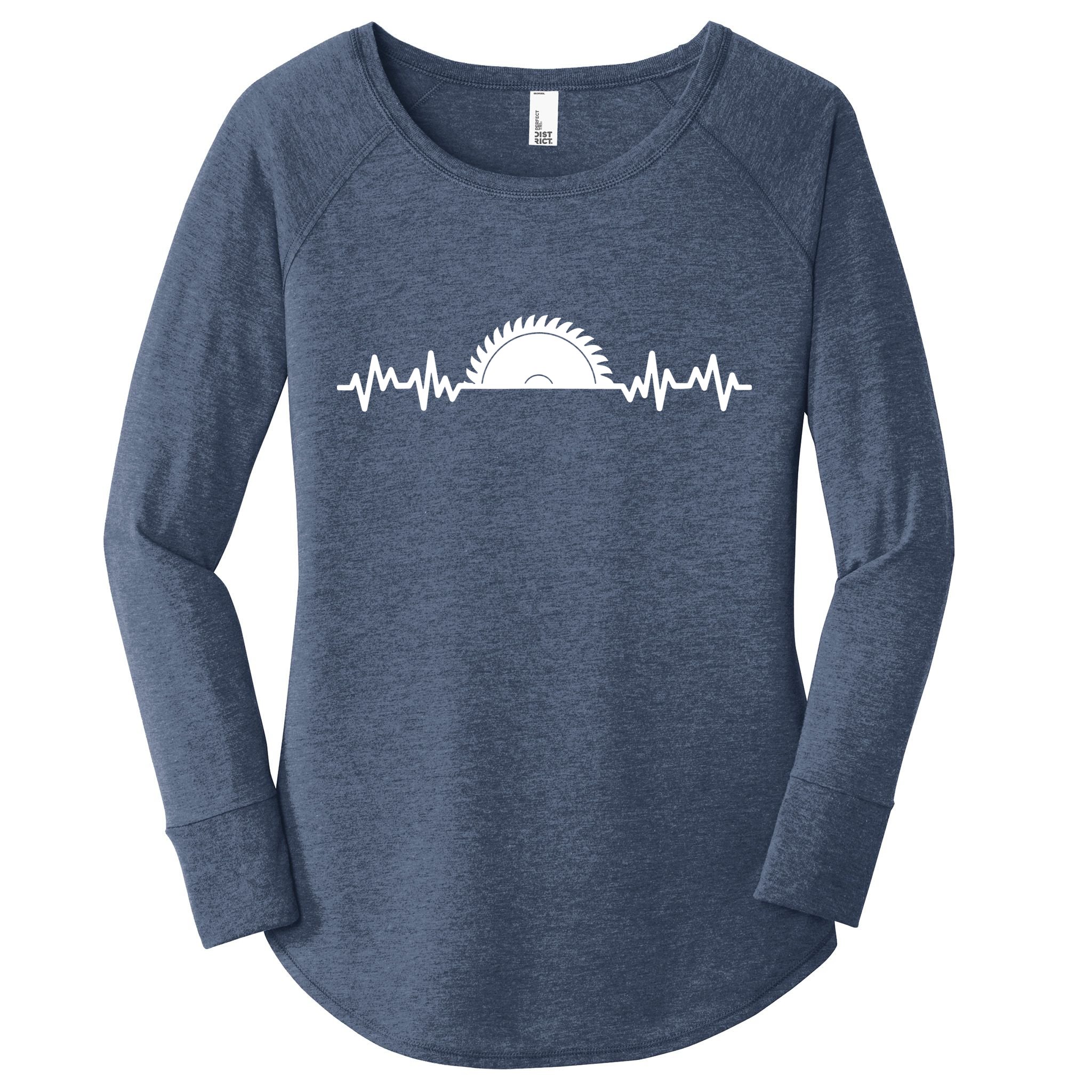 Carpenter Woodworking Saw Heartbeat Women's Perfect Tri Tunic Long Sleeve Shirt