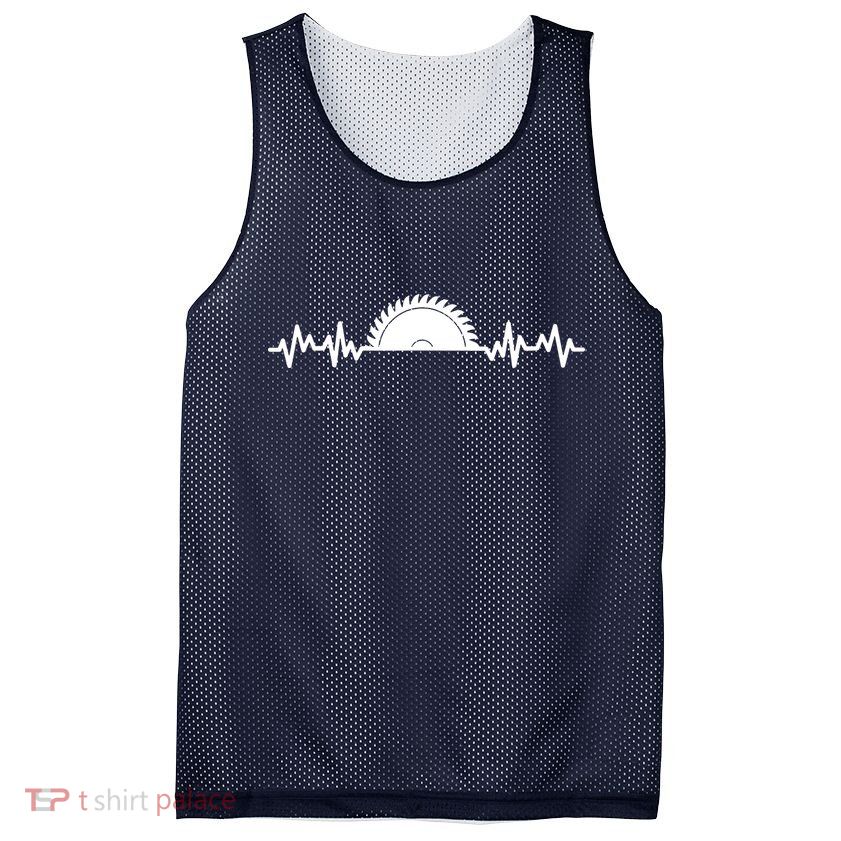 Carpenter Woodworking Saw Heartbeat Mesh Reversible Basketball Jersey Tank