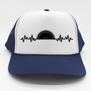 Carpenter Woodworking Saw Heartbeat Trucker Hat