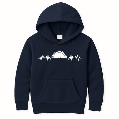 Carpenter Woodworking Saw Heartbeat Kids Hoodie