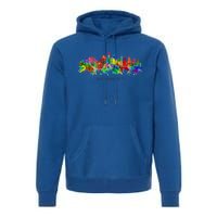 City Watercolor Skyline Home State Souvenir Kaohsiung Taiwan Meaningful Gift Premium Hoodie