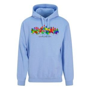 City Watercolor Skyline Home State Souvenir Kaohsiung Taiwan Meaningful Gift Unisex Surf Hoodie