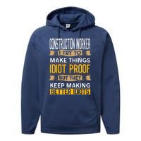 Construction Worker Sarcastic Graphic Funny Laborer Performance Fleece Hoodie