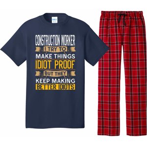 Construction Worker Sarcastic Graphic Funny Laborer Pajama Set