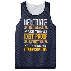 Construction Worker Sarcastic Graphic Funny Laborer Mesh Reversible Basketball Jersey Tank