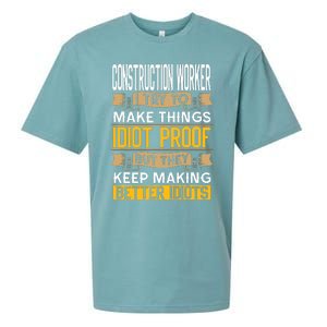 Construction Worker Sarcastic Graphic Funny Laborer Sueded Cloud Jersey T-Shirt