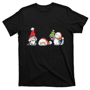 Cats With Santa Hat Merry Catmas Cat Lover Christmas Gift T-Shirt