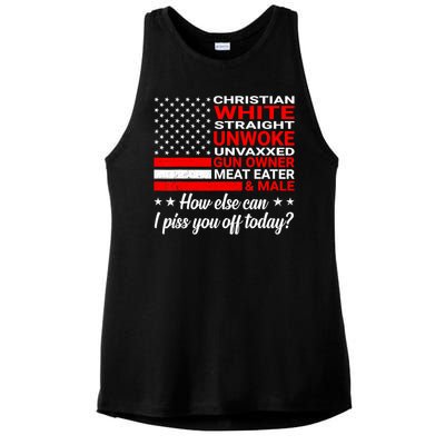 Christian White Straight Unwoke Unvaxxed Gun Owner Ladies PosiCharge Tri-Blend Wicking Tank