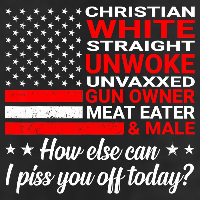 Christian White Straight Unwoke Unvaxxed Gun Owner 7 Panel Mesh Trucker Snapback Hat