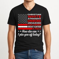 Christian White Straight Unwoke Unvaxxed Gun Owner V-Neck T-Shirt
