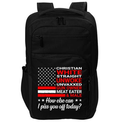 Christian White Straight Unwoke Unvaxxed Gun Owner Impact Tech Backpack