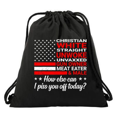 Christian White Straight Unwoke Unvaxxed Gun Owner Drawstring Bag