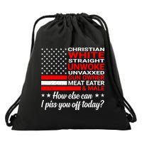 Christian White Straight Unwoke Unvaxxed Gun Owner Drawstring Bag