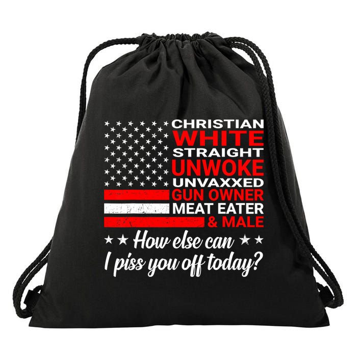 Christian White Straight Unwoke Unvaxxed Gun Owner Drawstring Bag