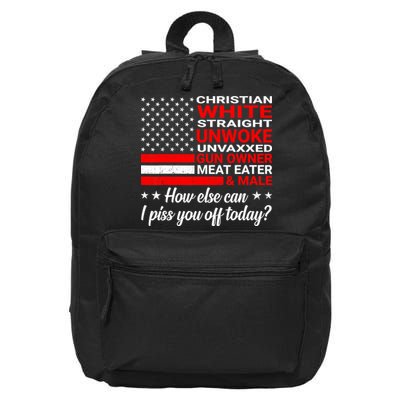 Christian White Straight Unwoke Unvaxxed Gun Owner 16 in Basic Backpack