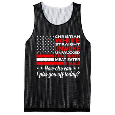 Christian White Straight Unwoke Unvaxxed Gun Owner Mesh Reversible Basketball Jersey Tank