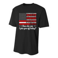 Christian White Straight Unwoke Unvaxxed Gun Owner Youth Performance Sprint T-Shirt