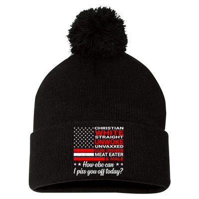 Christian White Straight Unwoke Unvaxxed Gun Owner Pom Pom 12in Knit Beanie