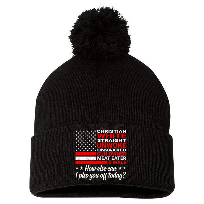 Christian White Straight Unwoke Unvaxxed Gun Owner Pom Pom 12in Knit Beanie