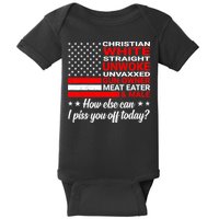 Christian White Straight Unwoke Unvaxxed Gun Owner Baby Bodysuit