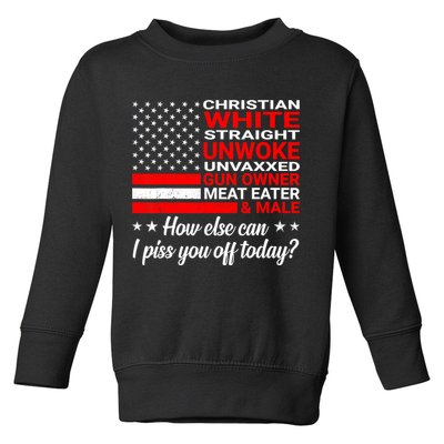 Christian White Straight Unwoke Unvaxxed Gun Owner Toddler Sweatshirt