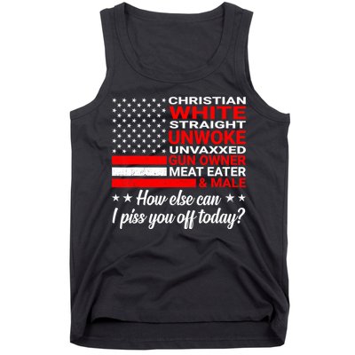 Christian White Straight Unwoke Unvaxxed Gun Owner Tank Top