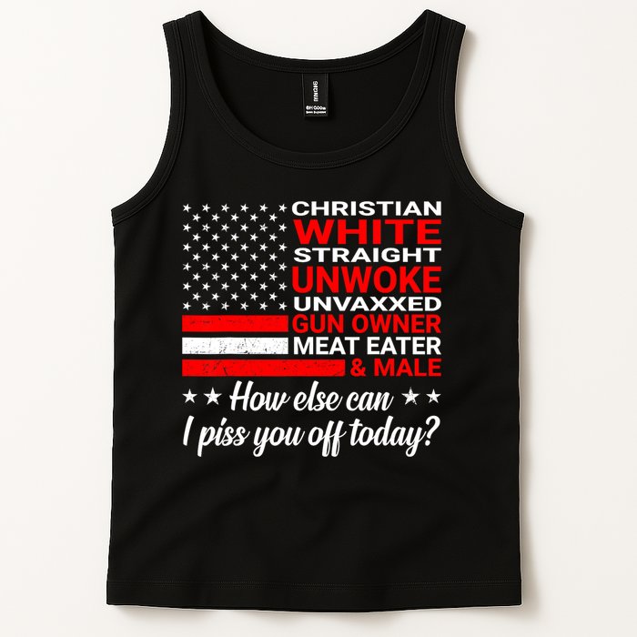 Christian White Straight Unwoke Unvaxxed Gun Owner Tank Top