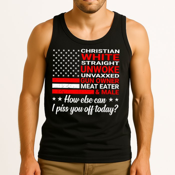 Christian White Straight Unwoke Unvaxxed Gun Owner Tank Top