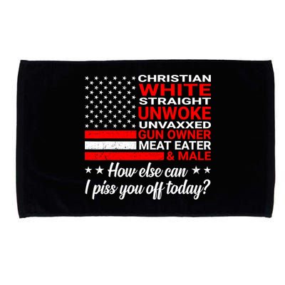 Christian White Straight Unwoke Unvaxxed Gun Owner Microfiber Hand Towel