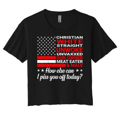 Christian White Straight Unwoke Unvaxxed Gun Owner Women's Crop Top Tee